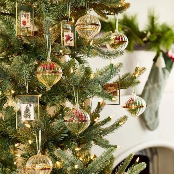 Hinged Ribbed Glass Christmas Ornament - Hearth & Hand Magnolia, Target 2024 - Picture 2 of 6